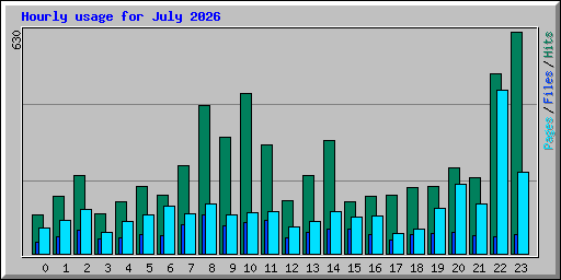 Hourly usage for July 2026
